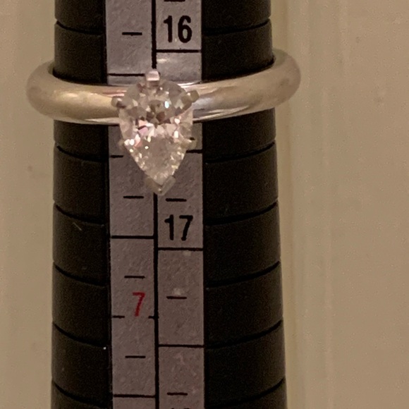 SOLD Blue Nile Pear Shaped Diamond Solitaire Sz 5.75 - Picture 5 of 11